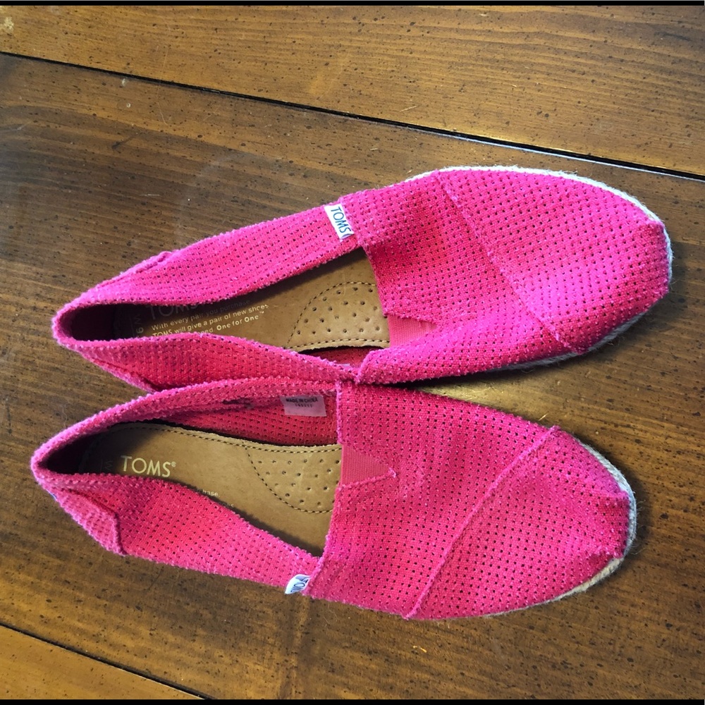 Toms red slide on shoes size 9.5